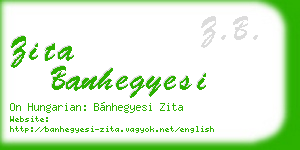 zita banhegyesi business card